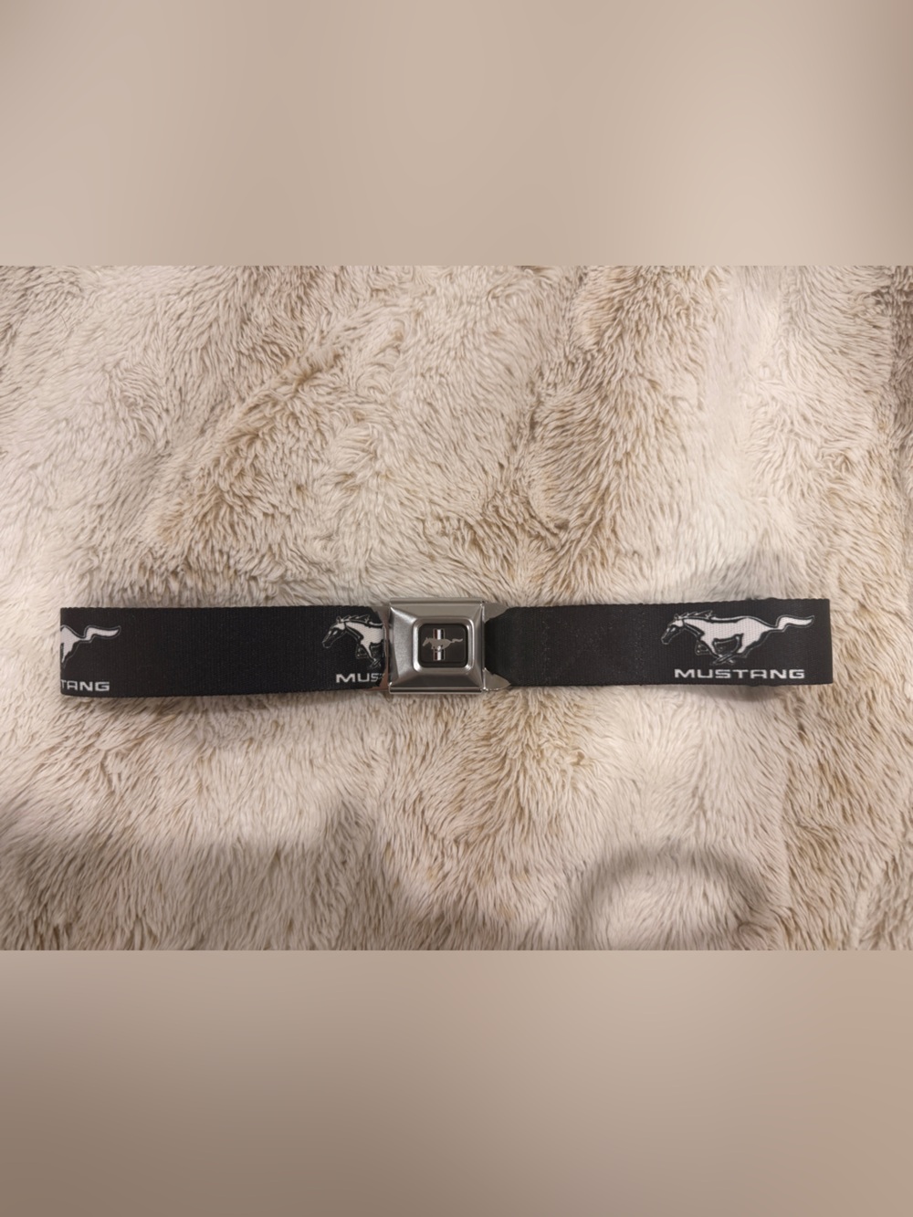 Ford Mustang Buckle-Down Seatbelt Belt Unisex Adjustable 26”-48” Made USA